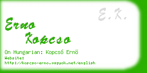 erno kopcso business card