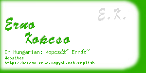 erno kopcso business card